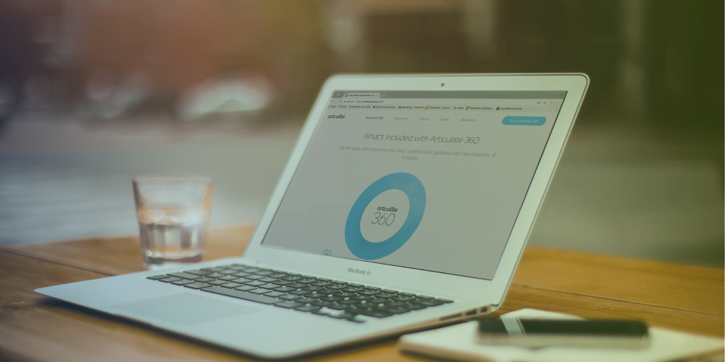 Image of a laptop with Articulate 360 open